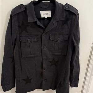 NWOT Pistola Charcoal Star Small Military Jacket
